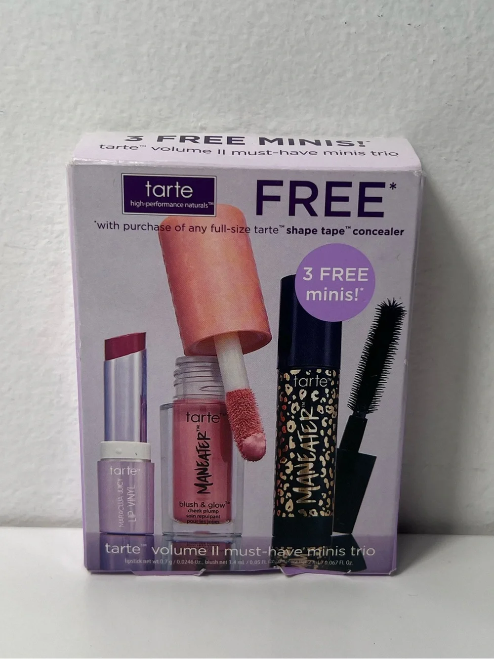 Tarte Must Have Minis Trio: Liquid Blush, Lip Plump & Mascara Makeup Bundle Set